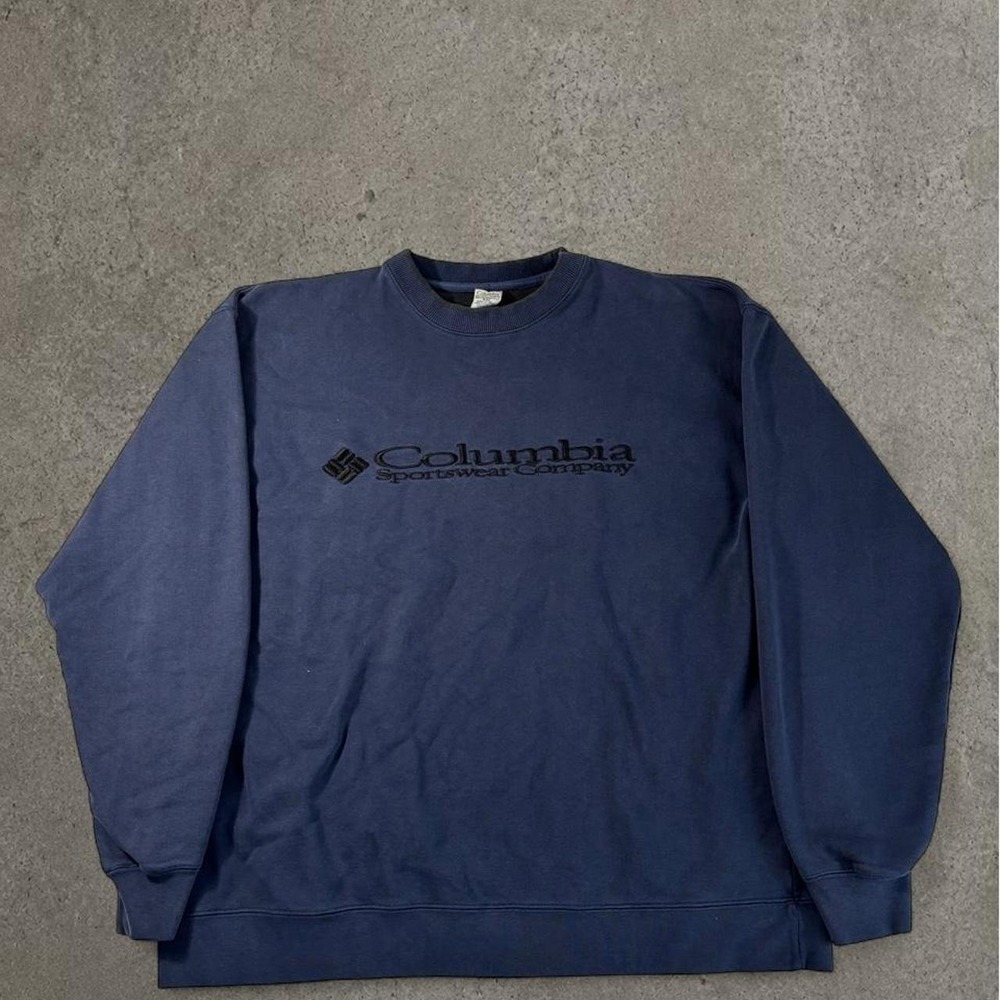 y2k 2000s columbia sportswear navy blue crew sweatshirt
